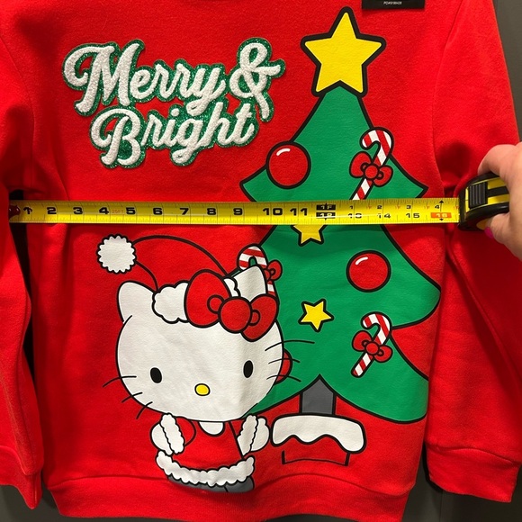 Hello Kitty Red Merry & Bright Sweatshirt adult large Christmasy - Picture 6 of 7